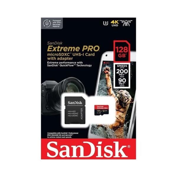 Sandisk Extreme Pro microSDXC UHS-I Kart 128 GB Hafıza Kartı